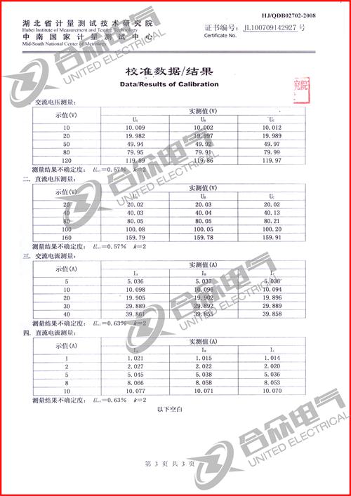 熱繼電器測試儀證書