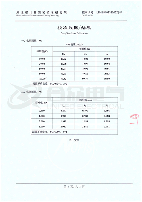 氧化鋅避雷器測(cè)試儀證書