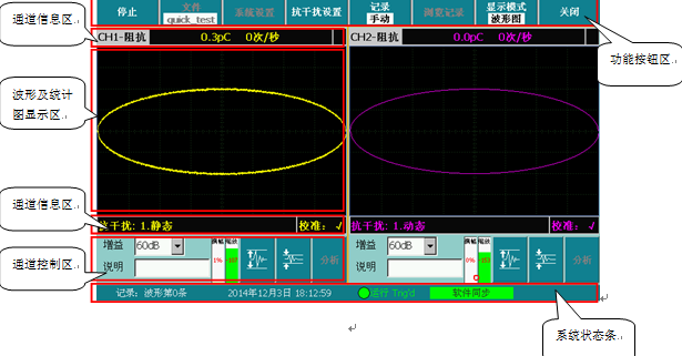 局部放電檢測(cè)儀主機(jī)系統(tǒng)軟件的主窗口