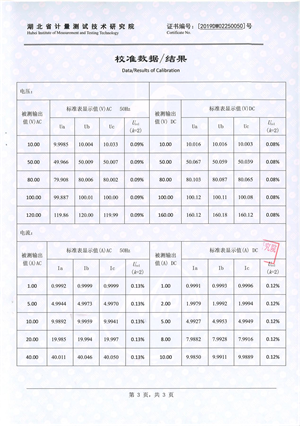 微機(jī)繼電保護(hù)校驗(yàn)儀 證書(shū)